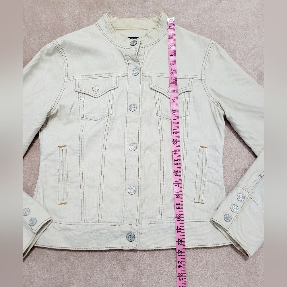 GAP Stretch Corduroy Jacket Women’s Size Medium Tan Button Front - Picture 9 of 10